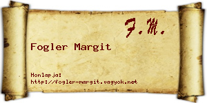 Fogler Margit névjegykártya